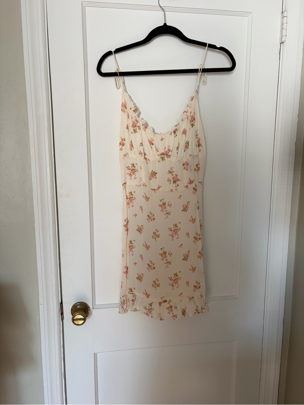 Reformation Cream Mini Dress with Pink Floral Print - Picture 4 of 6